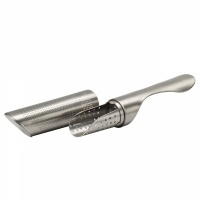 Stainless steel micro (0.6mm) tea strainer with built in scoop